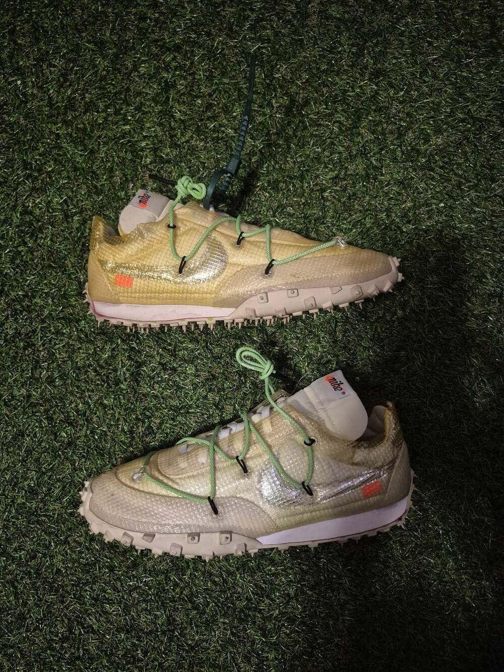 Off-White x Nike Waffle Racer Electric Green